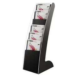 PAPERFLOW Présentoir De Sol Courbo Slim Monobloc 6 Cases - Noir