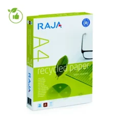 Papier Blanc 100% Recyclé Raja A4 80g, 5 Ramettes De 500 Feuilles