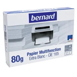 Papier Blanc Bernard A4 80g, 5 Ramettes De 500 Feuilles