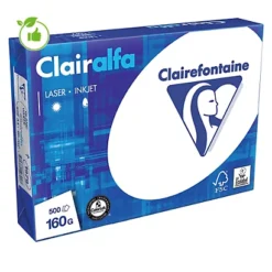 Papier Blanc Clairalfa Clairefontaine A4 160g, 4 Ramettes De 250 Feuilles
