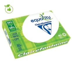 Papier Blanc écologique Clairefontaine Equality A4 80g, 5 Ramettes De 500 Feuilles