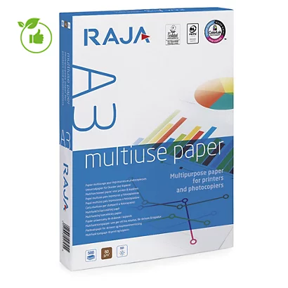 Papier Blanc Raja Multiuse A3 80g, 5 Ramettes De 500 Feuilles 1 Papier Blanc Raja Multiuse A3 80g, 5 Ramettes De 500 Feuilles