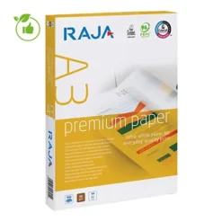 Papier Blanc Raja Premium A3 80g, 5 Ramettes De 500 Feuilles