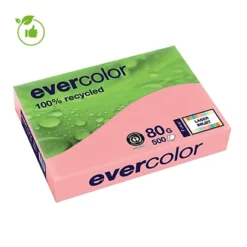 Papier Couleur Evercolor Clairefontaine Rose A4 80g, 5 Ramettes De 500 Feuilles