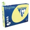 Papier Couleur Trophée Clairefontaine Jaune Canari A4 80g, 5 Ramettes De 500 Feuilles