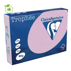 Papier Couleur Trophée Clairefontaine Lilas A4 80g, 5 Ramettes De 500 Feuilles