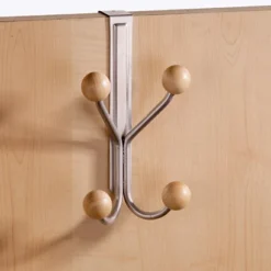 Patère De Porte Gris 4 Crochets