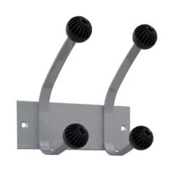 Patères Doubles 2 Boules Gris Métal Unilux