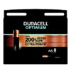 Piles Alcalines Duracell Optimum LR06 AA, Lot De 8