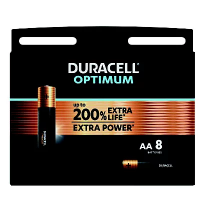 Piles Alcalines Duracell Optimum LR06 AA, Lot De 8 1 Piles Alcalines Duracell Optimum LR06 AA, Lot De 8