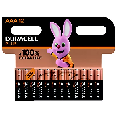 Piles Alcalines Duracell Plus LR03 AAA, Lot De 12 1 Piles Alcalines Duracell Plus LR03 AAA, Lot De 12