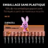 Piles Alcalines Duracell Plus LR06 AA, Lot De 12