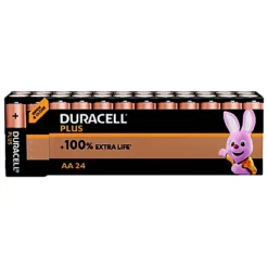 Piles Alcalines Duracell Plus LR06 AA, Lot De 24