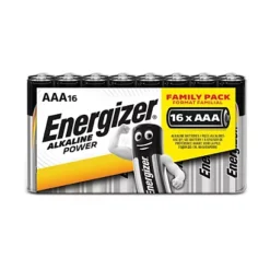 Piles Alcalines Energizer Alkaline Power LR03 AAA, Lot De 16