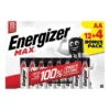 Piles Alcalines Energizer Max LR06 AA, Lot De 12 + 4