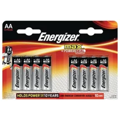 Piles Alcalines Energizer Max LR06 AA, Lot De 8