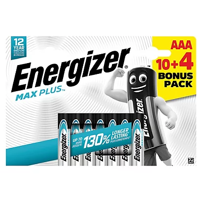 Piles Alcalines Energizer Max Plus LR03 AAA, Lot De 14 1 Piles Alcalines Energizer Max Plus LR03 AAA, Lot De 14