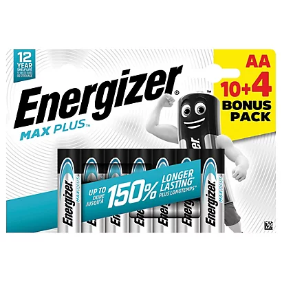 Piles Alcalines Energizer Max Plus LR06 AA, Lot De 14 1 Piles Alcalines Energizer Max Plus LR06 AA, Lot De 14