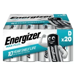 Piles Alcalines Energizer Max Plus LR20 D, Lot De 20