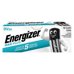 Piles Alcalines Energizer Max Plus LR61 9V, Lot De 20