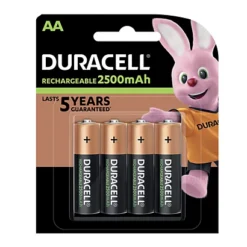 Piles Rechargeables Duracell Ultra 2500mAh LR06 AA, Lot De 4