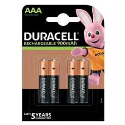 Piles Rechargeables Duracell Ultra 900mAh LR03 AAA, Lot De 4