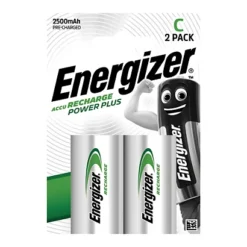 Piles Rechargeables Energizer 2500mAh HR14 C Ni-MH, Lot De 2