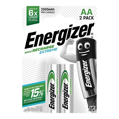 Piles Rechargeables Energizer Extrême 2300mAh LR06 AA, Lot De 2 1 Piles Rechargeables Energizer Extrême 2300mAh LR06 AA, Lot De 2