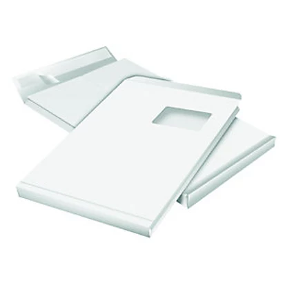 Pochette à Soufflet 3 Cm En Kraft Blanc Armé C4 - 229 X 324 Mm 130g Avec Fenêtre - Bande Autoadhésive - Boîte 50 Unités 1 Pochette à Soufflet 3 Cm En Kraft Blanc Armé C4 - 229 X 324 Mm 130g Avec Fenêtre - Bande Autoadhésive - Boîte 50 Unités