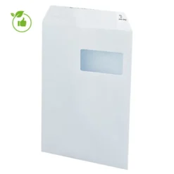 Pochettes Vélin Avec Fenêtre 229 X 324 Mm, Coloris Blanc, Carton De 250