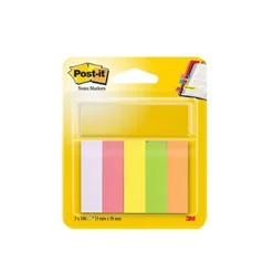 POST-IT Autocollants De Petite Taille 15 X 50 Mm Assorties Fluo Couleurs 670-5 - 2 Paquets De 5 Blocs X 100