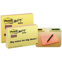 POST-IT Bloc 45 Feuilles Notes Repositionnables Super Sticky Meeting Notes Grand Rectangle Assortis Vifs, 200 X 149 Mm, Lot De 4 -Fournitures Bureau Boutique post it bloc 45 feuilles notes repositionnables super sticky meeting notes grand rectangle assortis vifs 200 x 149 mm lot 4 1141500 10