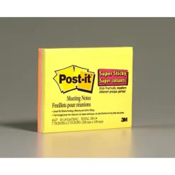 POST-IT Bloc 45 Feuilles Notes Repositionnables Super Sticky Meeting Notes Grand Rectangle Assortis Vifs, 200 X 149 Mm, Lot De 4 -Fournitures Bureau Boutique post it bloc 45 feuilles notes repositionnables super sticky meeting notes grand rectangle assortis vifs 200 x 149 mm lot 4 1141500 6