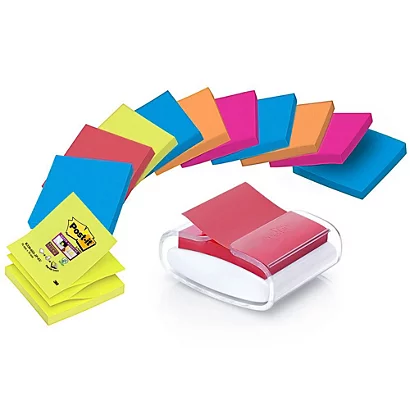 Post-it Distributeur Blanc De Z-Notes Pro Desk Avec Z-Notes 76 X 76 Mm Collections Bangkok Et Bora-Bora Couleurs Assorties 12 X 100 Feuilles PRO-W-12SSCOL-R330 - Jeu 13 Unités 1 Post-it Distributeur Blanc De Z-Notes Pro Desk Avec Z-Notes 76 X 76 Mm Collections Bangkok Et Bora-Bora Couleurs Assorties 12 X 100 Feuilles PRO-W-12SSCOL-R330 - Jeu 13 Unités
