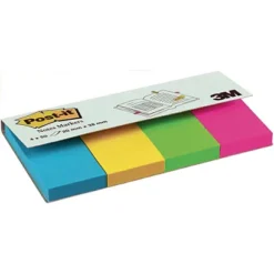 POST-IT Marque-pages Format 20 X 38 Mm, 4 Blocs De 50, Coloris Assortis (Lot De 2)