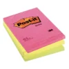 Post-it Notes Repositionnables Lignées Rectangle Néon 102 X 152 Mm Assortis - Lot De 6 Blocs De 100 Feuilles