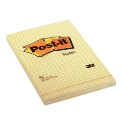 Post-it Notes Repositionnables Quadrillées Rectangle Jaune 102 X 152 Mm - Lot 6 Blocs 100 Feuilles