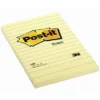 Post-it Notes Repositionnables Recyclées Lignées Rectangle 102 X 152 Mm Jaune - Lot De 6 Blocs De 100 Feuilles