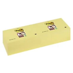 Post-it Notes Repositionnables Super Sticky, Rectangle, Jaune Canary, 76 X 127 Mm - Lot De 6 Blocs De 90 Feuilles