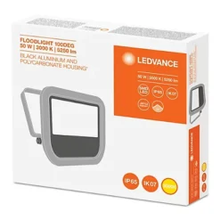 Projecteur Led, 50W Coloris Noir, Ledvance -Fournitures Bureau Boutique projecteur led 50w coloris noir ledvance 492230 5