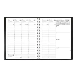 Quo Vadis Agenda Semainier à Spirales IMPALA Président - 21 X 27 Cm - Noir - Août 2023 à Août 2024