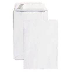 RAJA Enveloppe Blanche 176 X 250 Mm 90g Sans Fenêtre Fermeture Bande Auto-adhésive - Boîte De 500