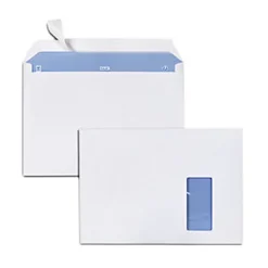 RAJA Enveloppe Blanche Premium C4 229 X 324 Mm 100g Avec Fenêtre Ouverture Grand Côté Fermeture Bande Auto-adhésive - Boîte De 250