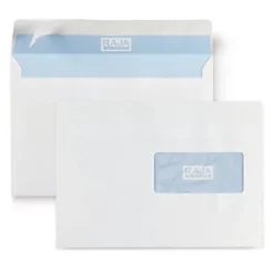 RAJA Enveloppe Extra-blanche C5 162 X 229 Mm 80g Avec Fenêtre 45 X 100 Mm Fermeture Bande Auto-adhésive - Boîte De 500