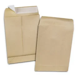 RAJA Enveloppe Kraft Blond 280 X 375 Mm120g à Soufflet 5 Cm Armé Sans Fenêtre Fermeture Bande Auto-adhésive - Boîte De 50