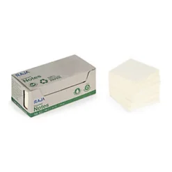 RAJA Notes Repositionnables 100% Recyclées Carrées 76 X 76 Mm - Lot De 12 Blocs De 100 Feuilles