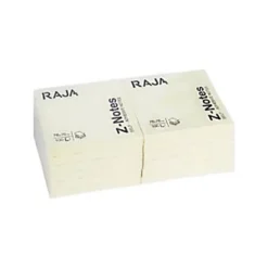 RAJA Z-Notes Auto-adhésives 76 X 76 Mm - Jaune - Lot De 12 Blocs De 100 Feuilles