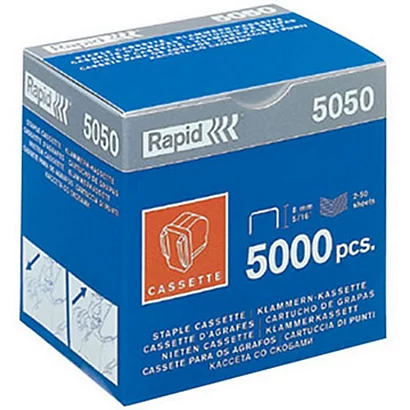 Rapid Cassette D'agrafes R5050, 5 000 Agrafes, Bleu/blanc 1 Rapid Cassette D'agrafes R5050, 5 000 Agrafes, Bleu/blanc
