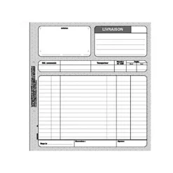 REGISTRES LE DAUPHIN Carnet De Bons De Livraison Manifold, Trois Exemplaires, 50 Feuilles Tripli Sans Carbone, 210 X 210 Mm - Lot De 5