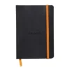 Rhodia Carnet Souple Rhodiarama A5 (14,8 X 21 Cm) 160 Pages Réglure Point DOT De 90 G/m² - Couverture Noire Avec élastique